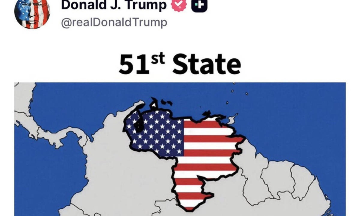 Trump Sparks Global Controversy After Posting Image of Venezuela as America’s “51st State”